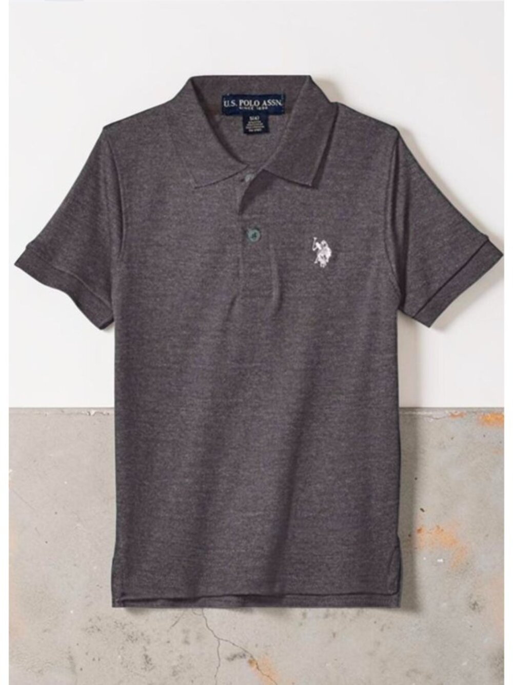 U.S. Polo Assn Boys Gray Short Sleeve Polo Shirt With Embroidered Logo - Picture 5 of 8